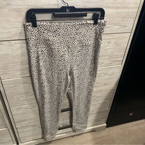 RBX Womens Dot Active White Leggings Size: Large